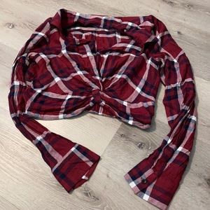 Plaid cropped long sleeve